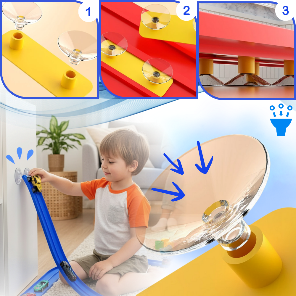 Circuit de course flexible à 2 voies jeu de voiture enfant