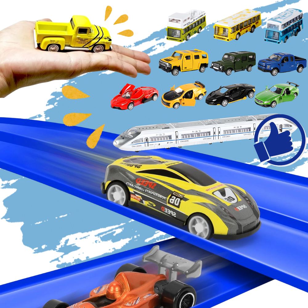 Circuit de course flexible à 2 voies jeu de voiture enfant