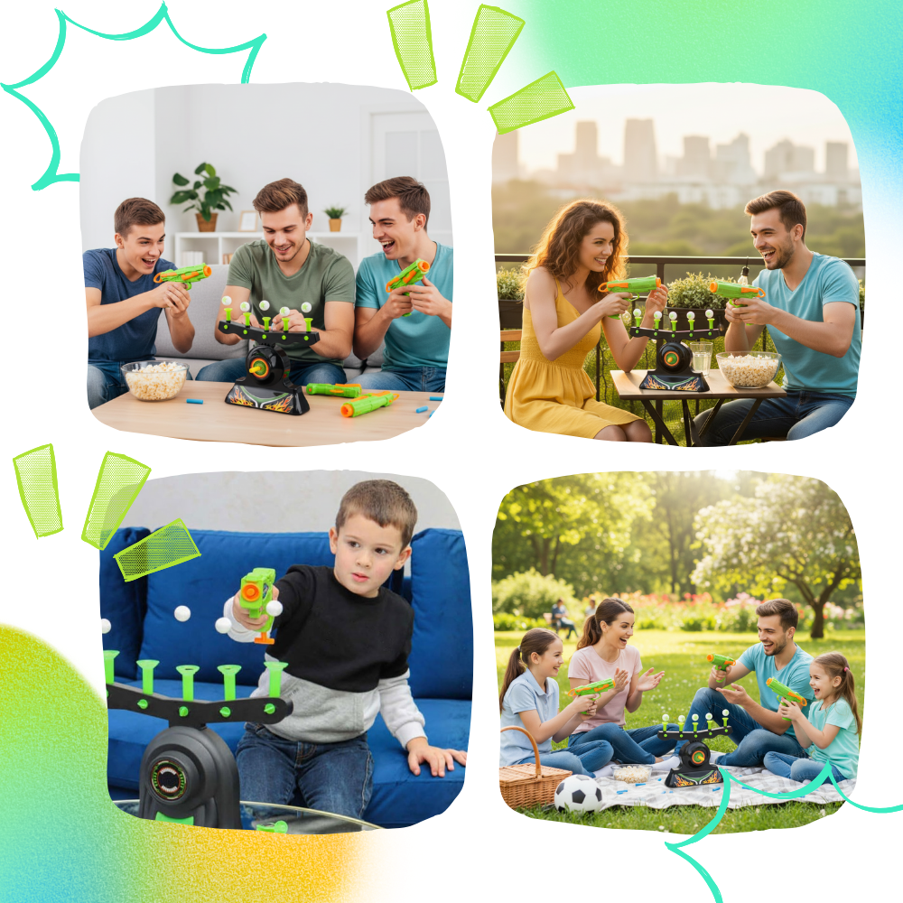 Jeu de tir avec balles flottantes lumineuses