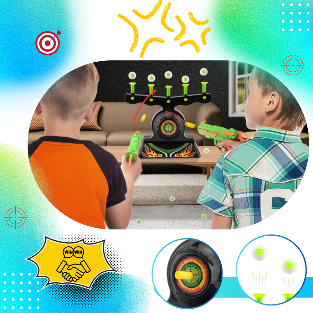 Jeu de tir avec balles flottantes lumineuses