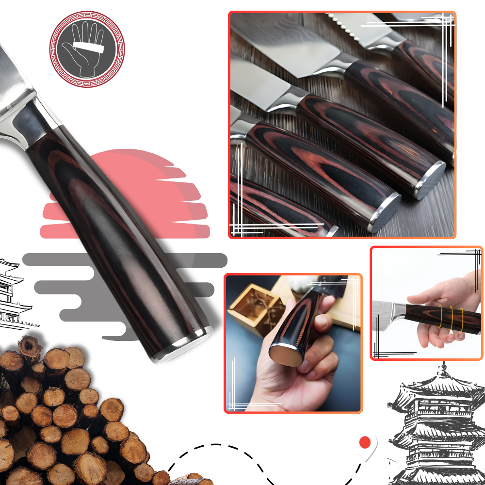 Couteau japonais en bois de Pakka