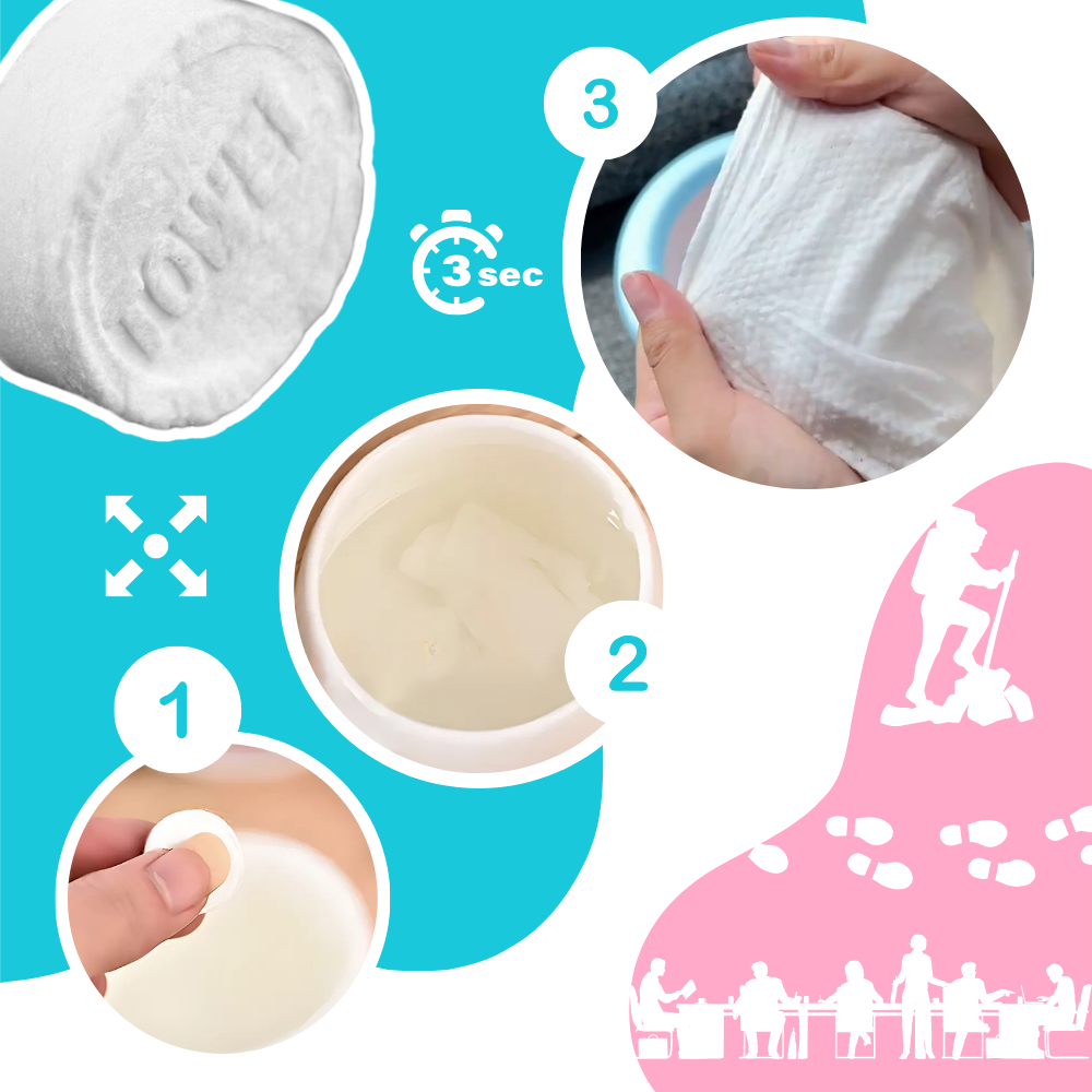 Serviettes compressées en coton doux