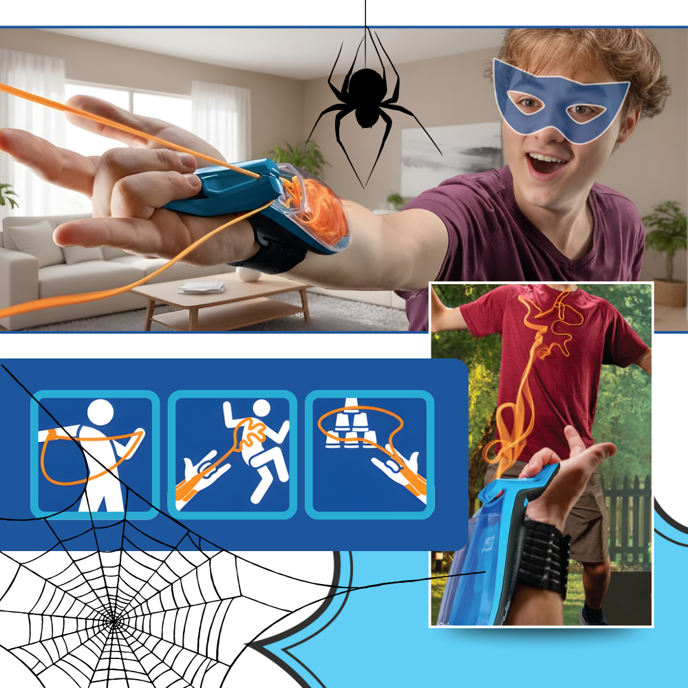 Jouet lance-toile d'araignée lumineux