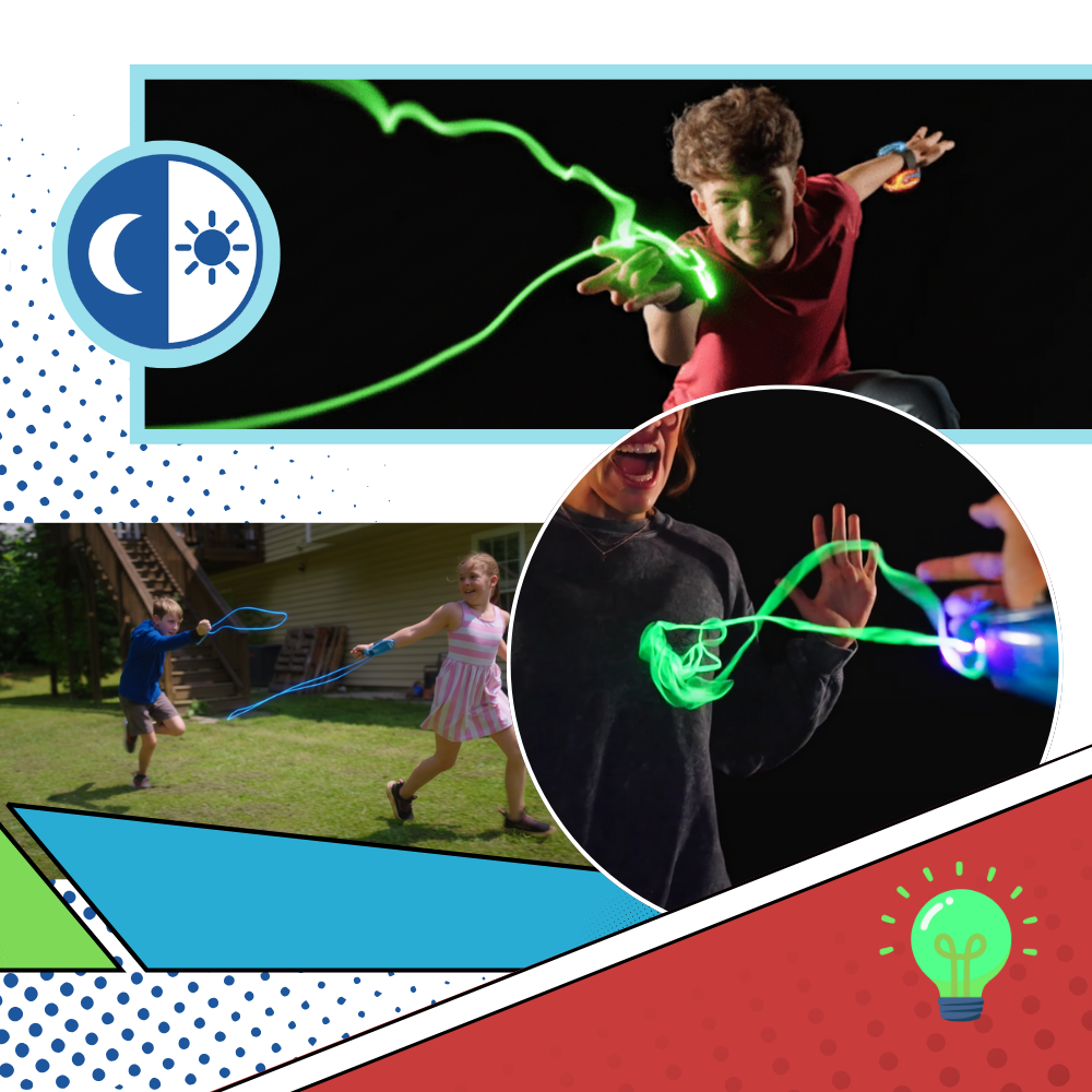 Jouet lance-toile d'araignée lumineux