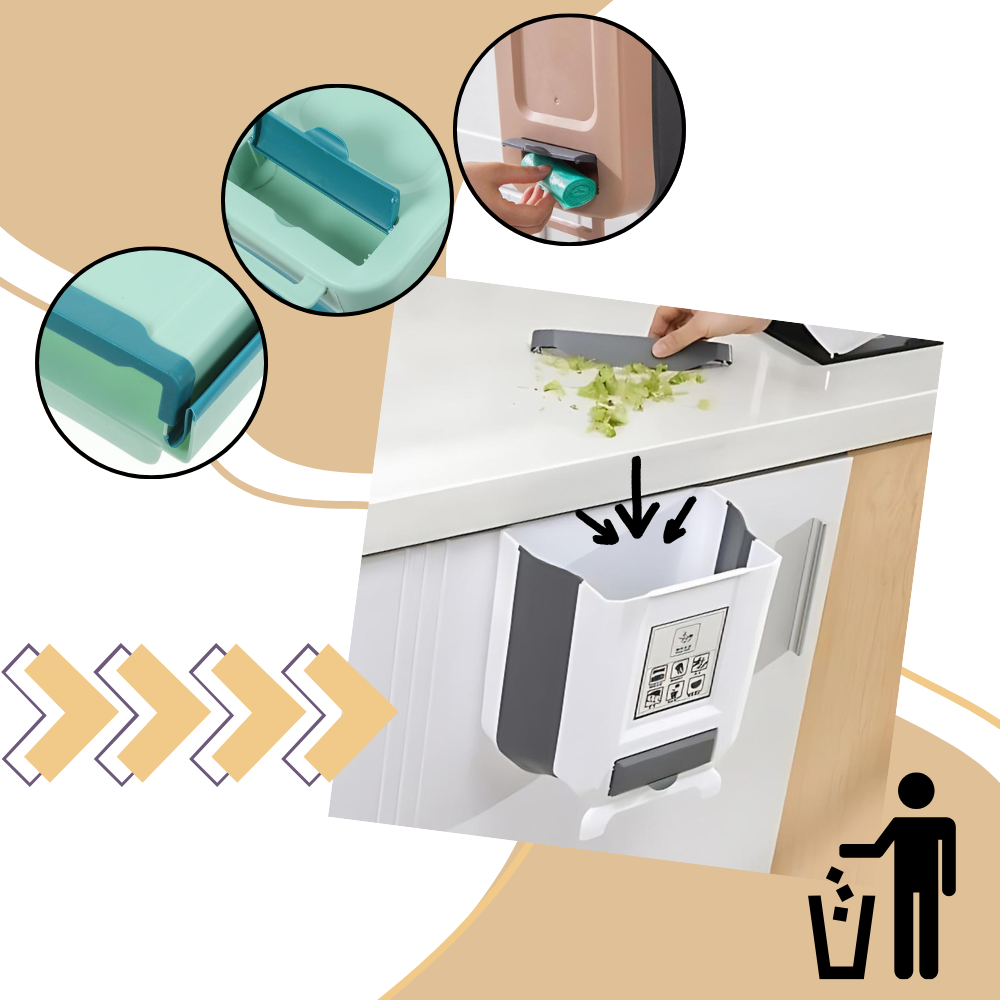 Poubelle pliable de grande capacité