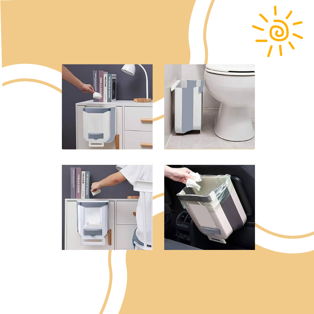 Poubelle pliable de grande capacité