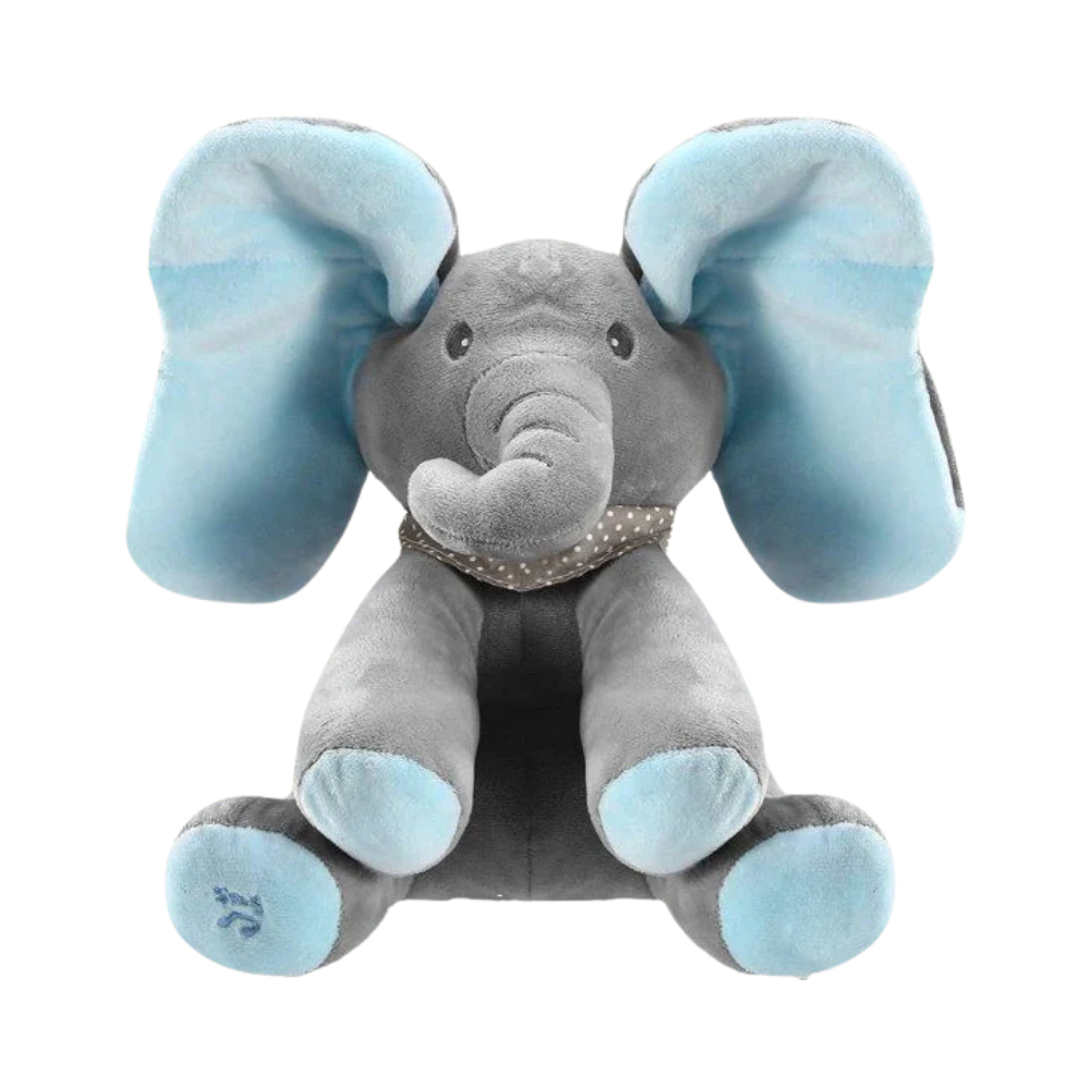 Peluche éléphant cache-cache interactif