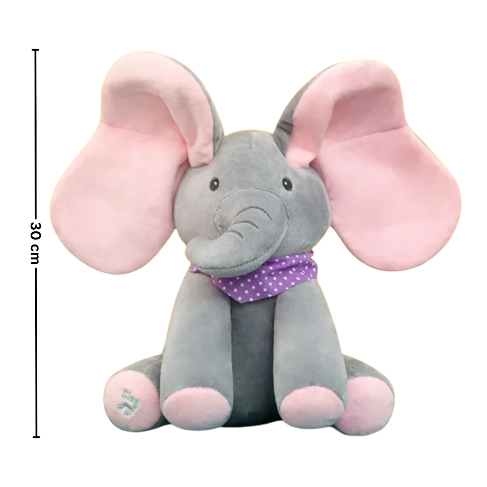 Peluche éléphant cache-cache interactif