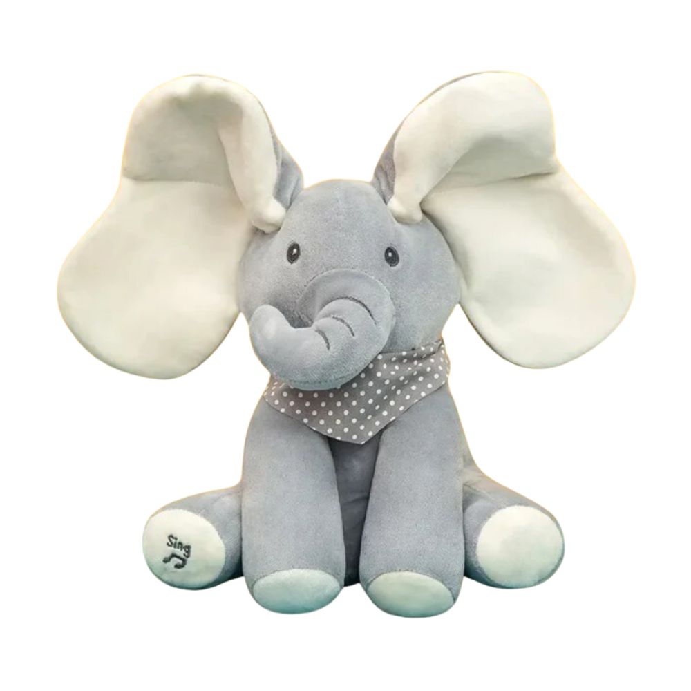 Peluche éléphant cache-cache interactif
