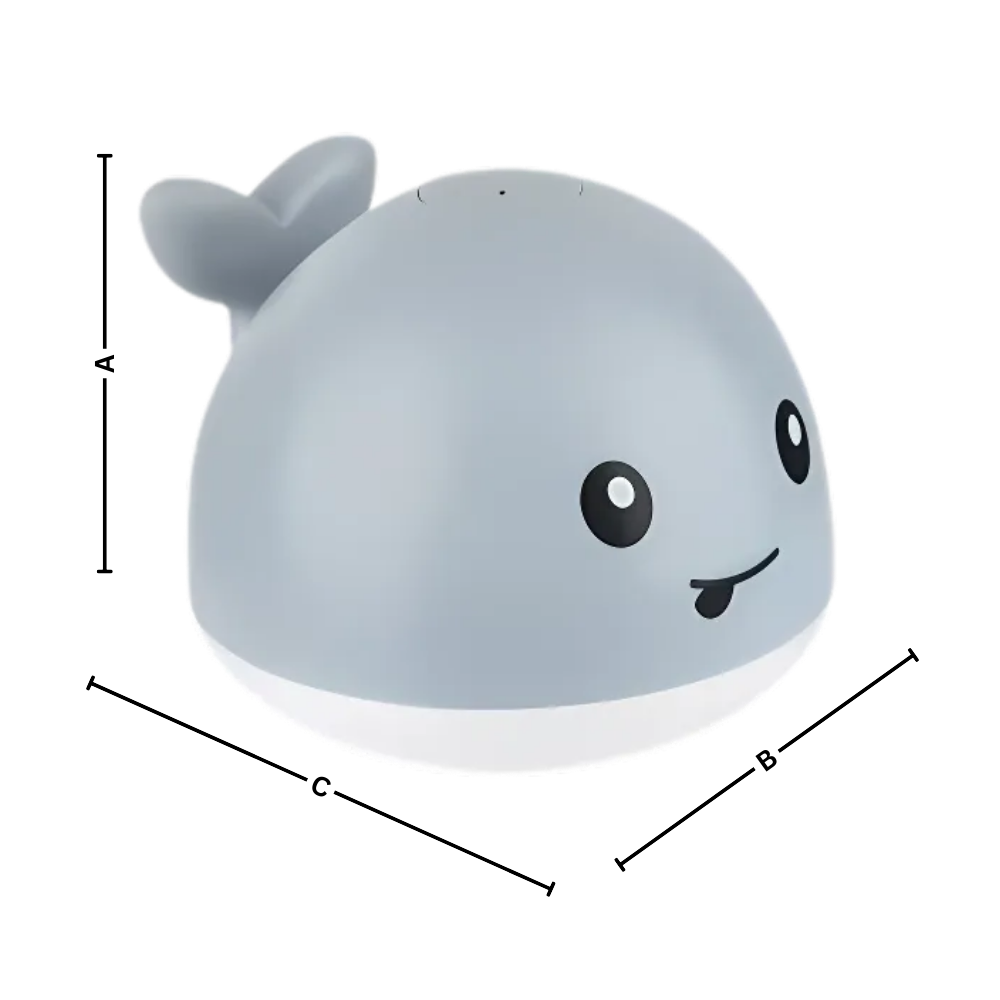 Jouet de bain interactif en forme de baleine avec lumières