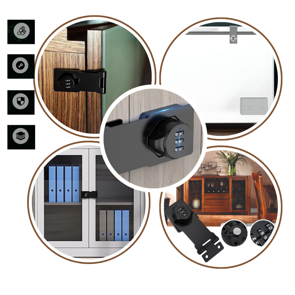 Serrure d'armoire sans clé à installation rapide