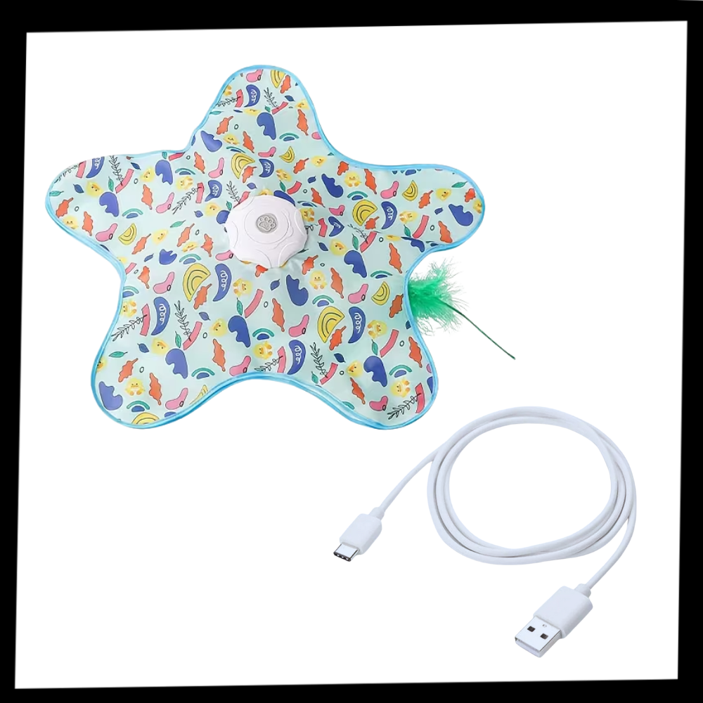 Jouet tapis interactif à plumes pour chatons en phase de dentition