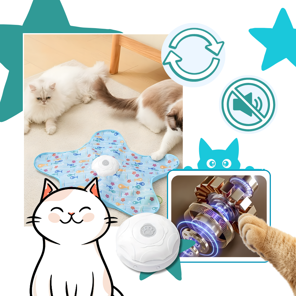 Jouet tapis interactif à plumes pour chatons en phase de dentition