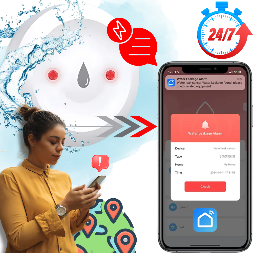 Capteur de fuite d'eau sans fil