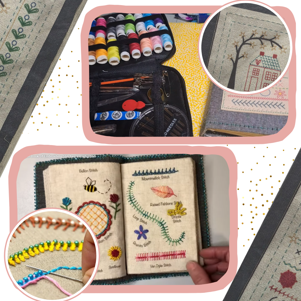 Livre de points de broderie sur lin