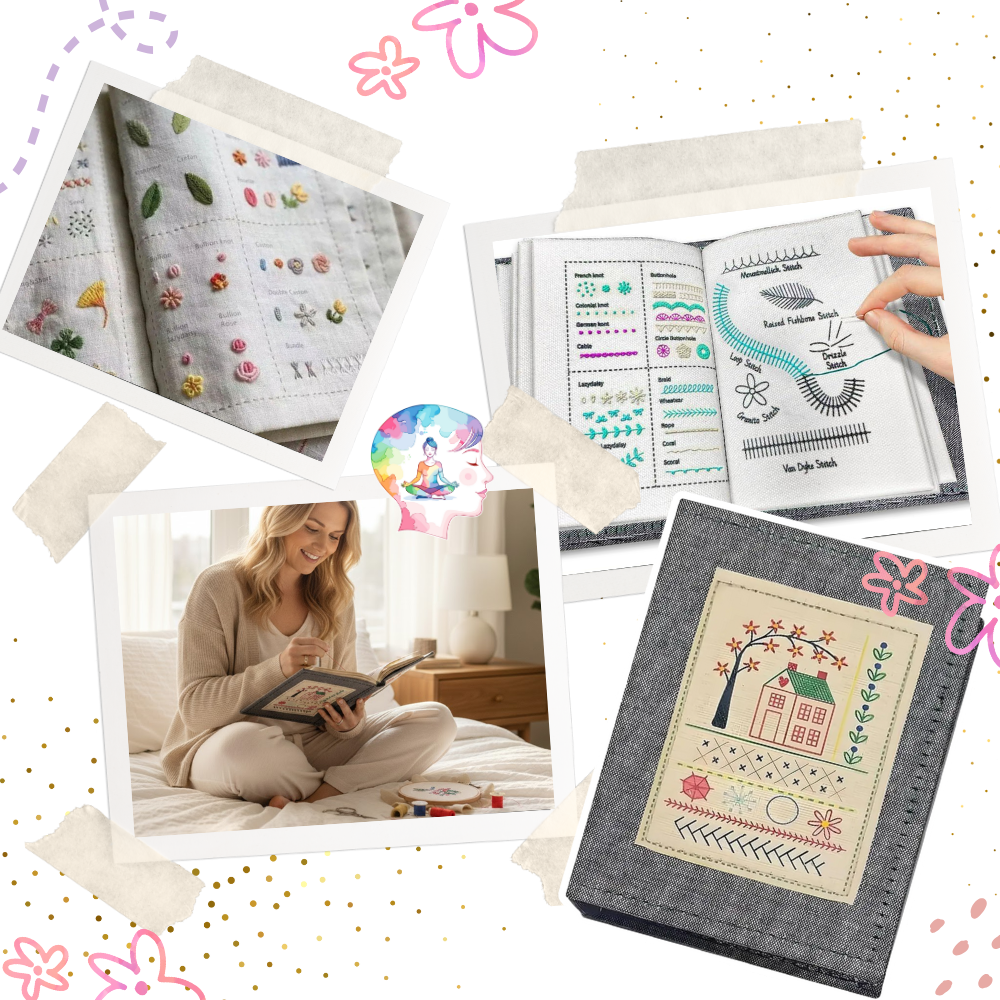 Livre de points de broderie sur lin