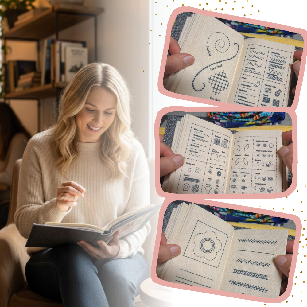 Livre de points de broderie sur lin