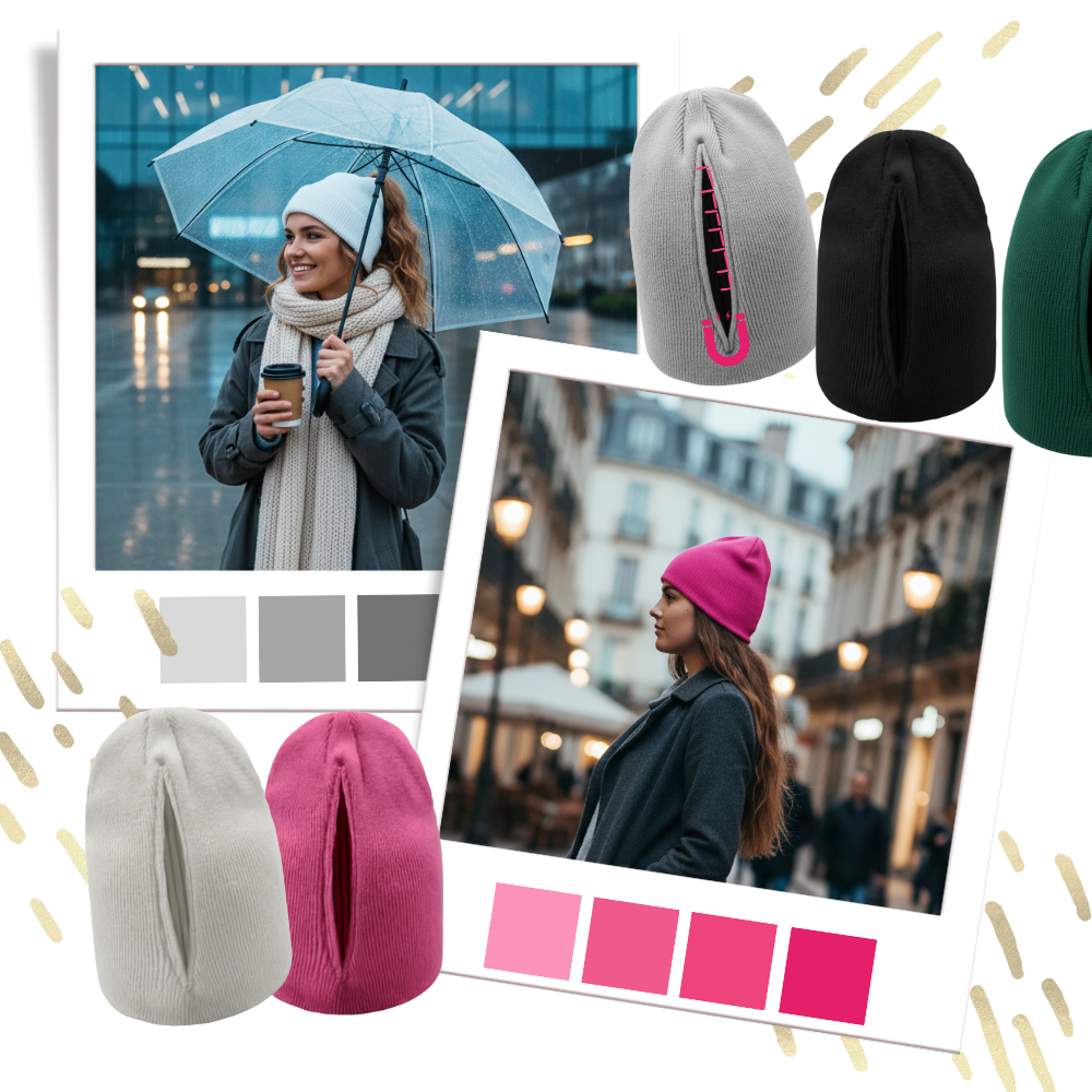 Bonnet femme ouverture magnétique pour queue de cheval