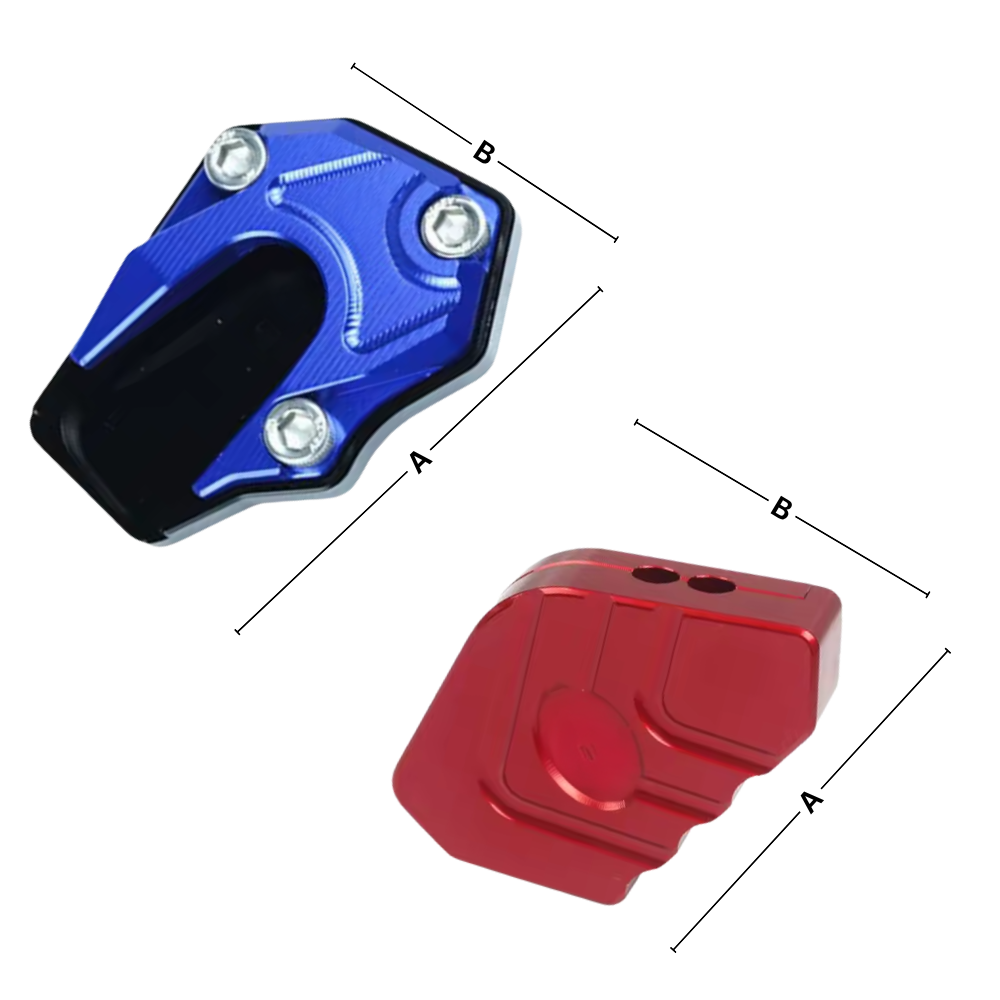 Support levier de béquille et plaque d'extension en alliage pour moto