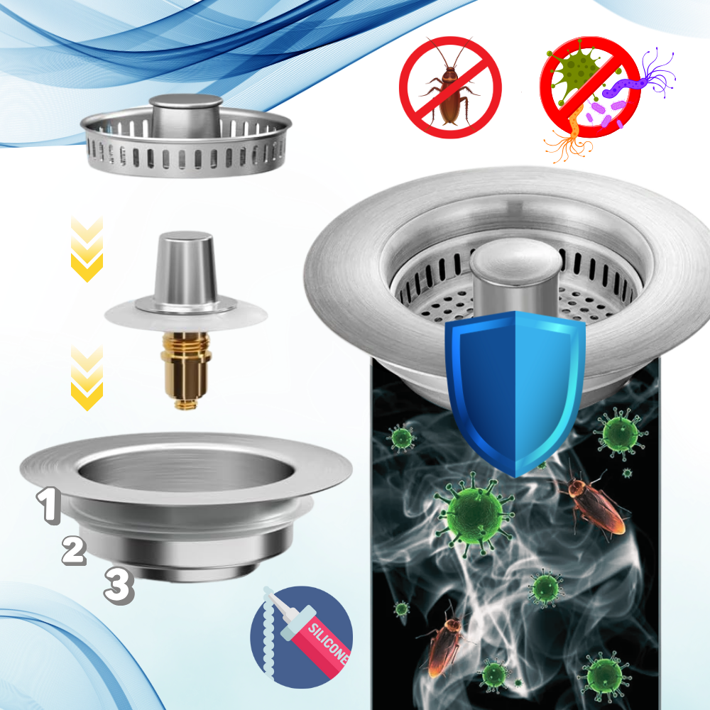 Crépine d'évier en acier inoxydable multifonctions