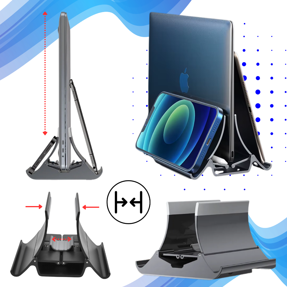 Support vertical multifonctionnel et stable pour ordinateur portable