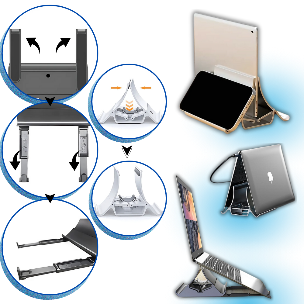 Support vertical multifonctionnel et stable pour ordinateur portable