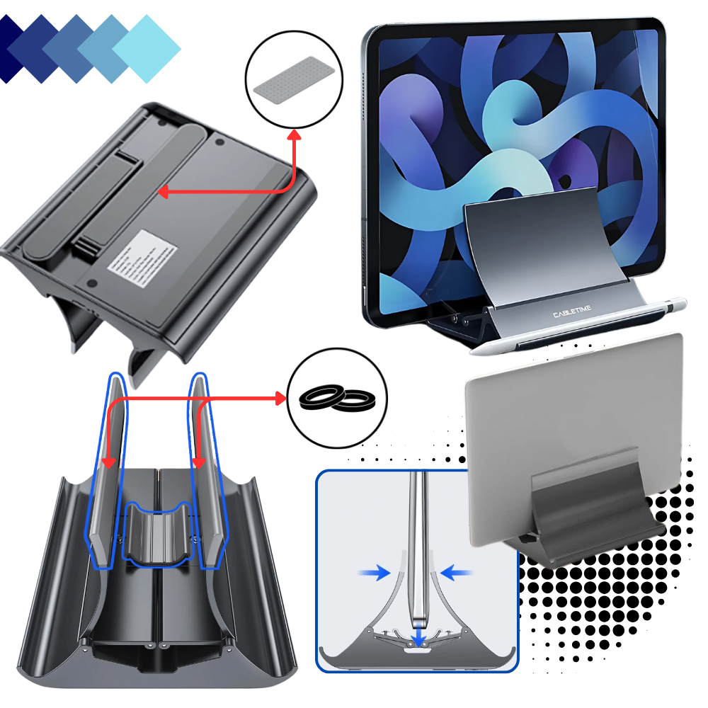 Support vertical multifonctionnel et stable pour ordinateur portable