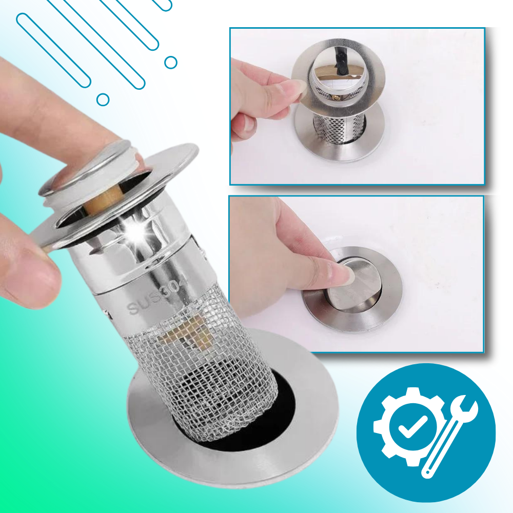 Bouchon d'évier escamotable contre les odeurs