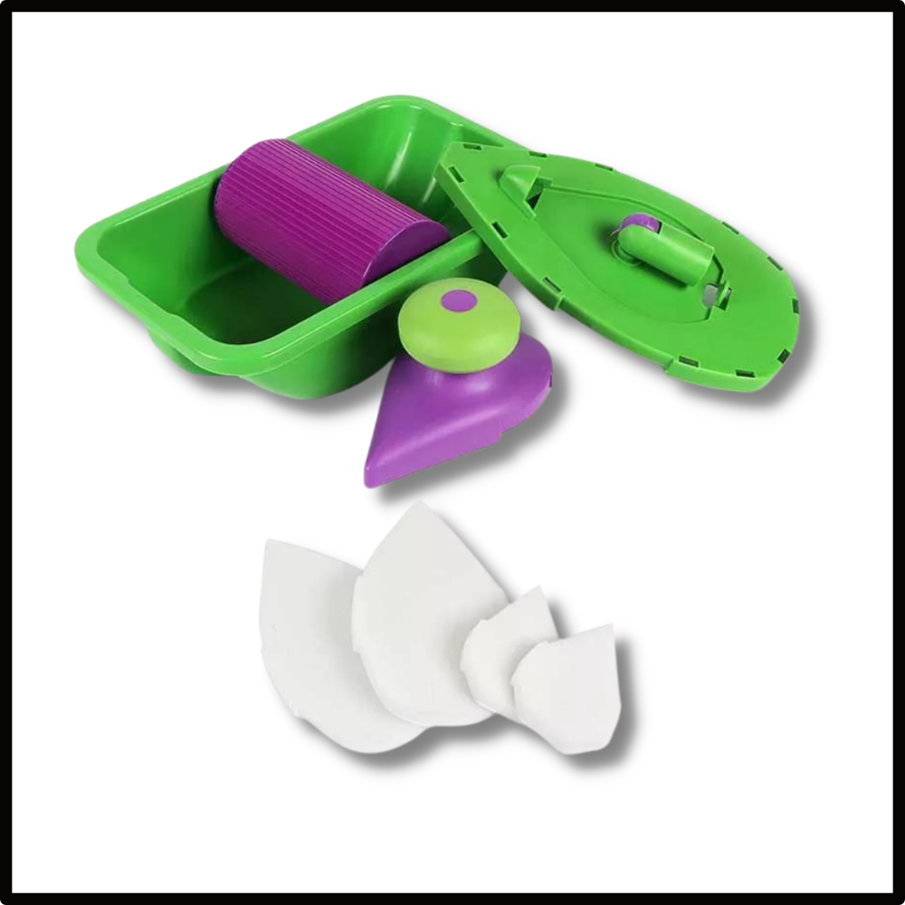 Set de rouleaux et éponge de peinture