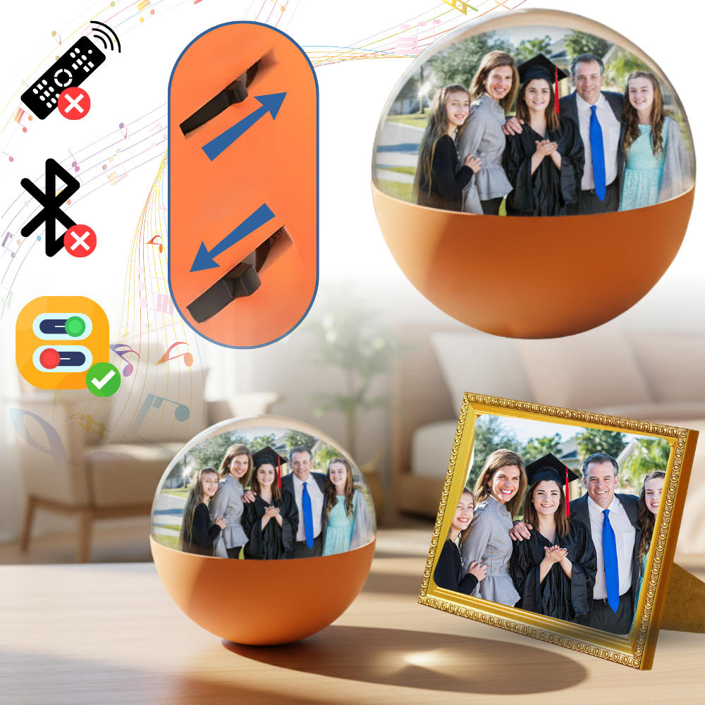 Boule de Noël avec souvenirs photo et vidéo personnalisés