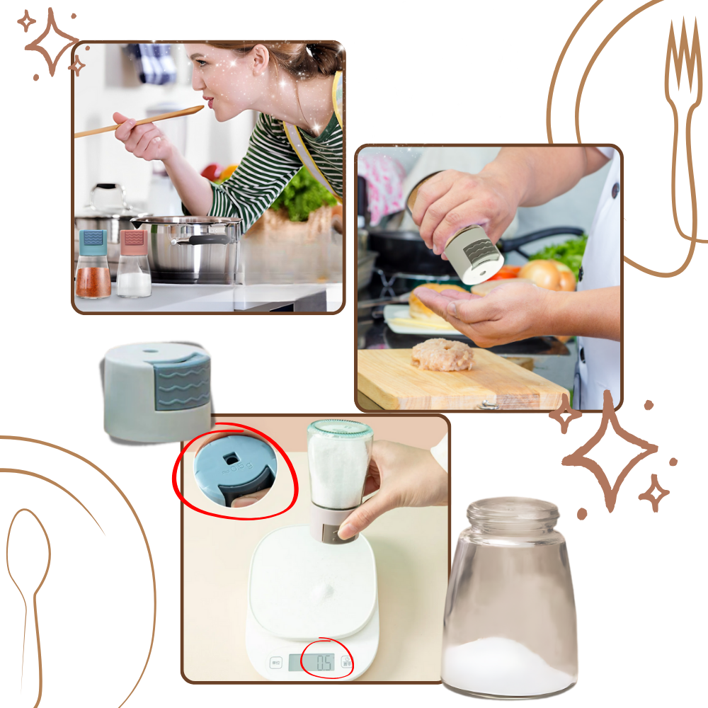 Salière et poivrière à poussoir précis