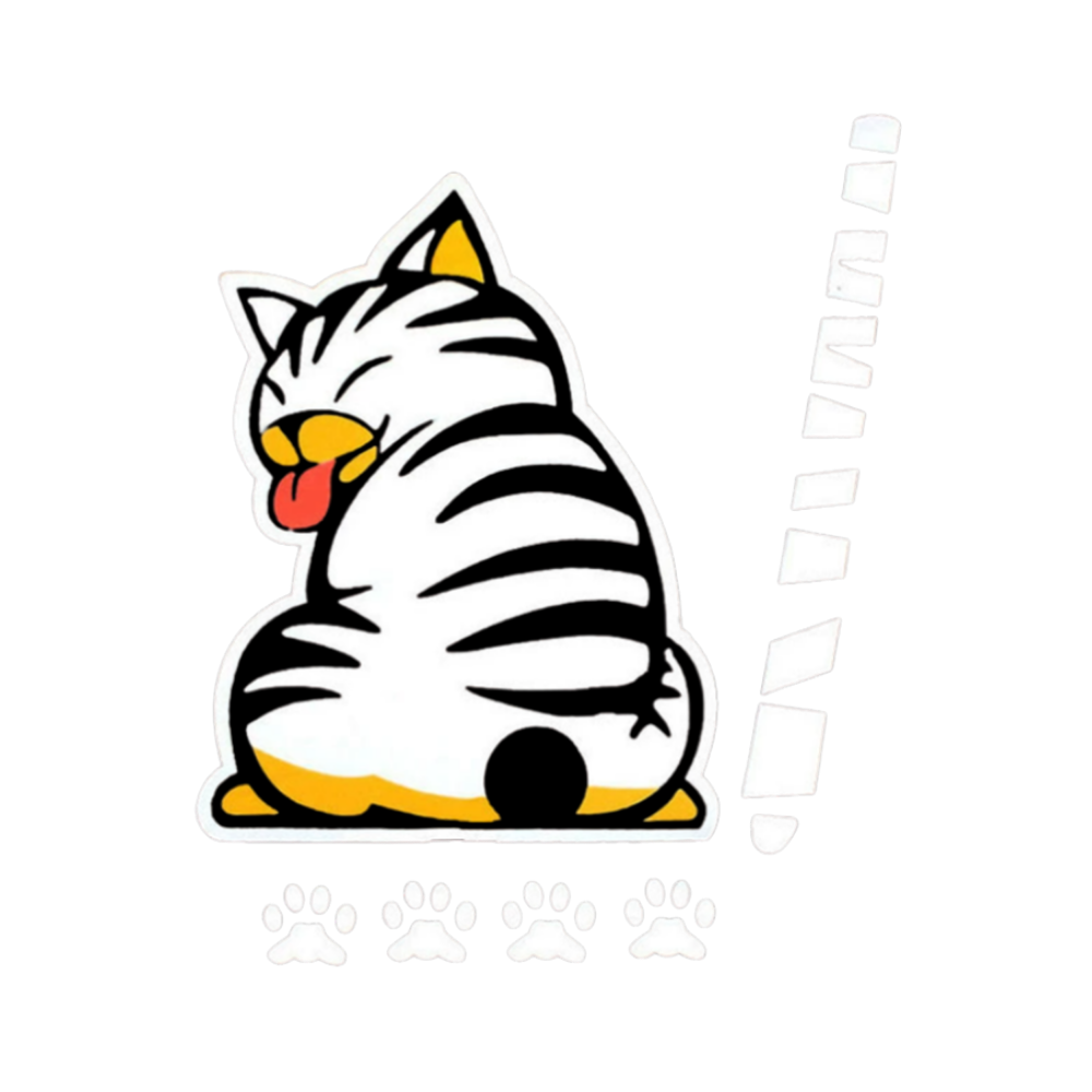 Autocollant pour essuie-glace chat espiègle