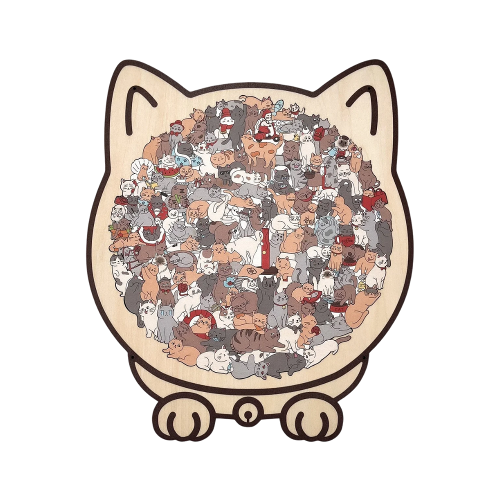 Puzzle en bois relaxant chat
