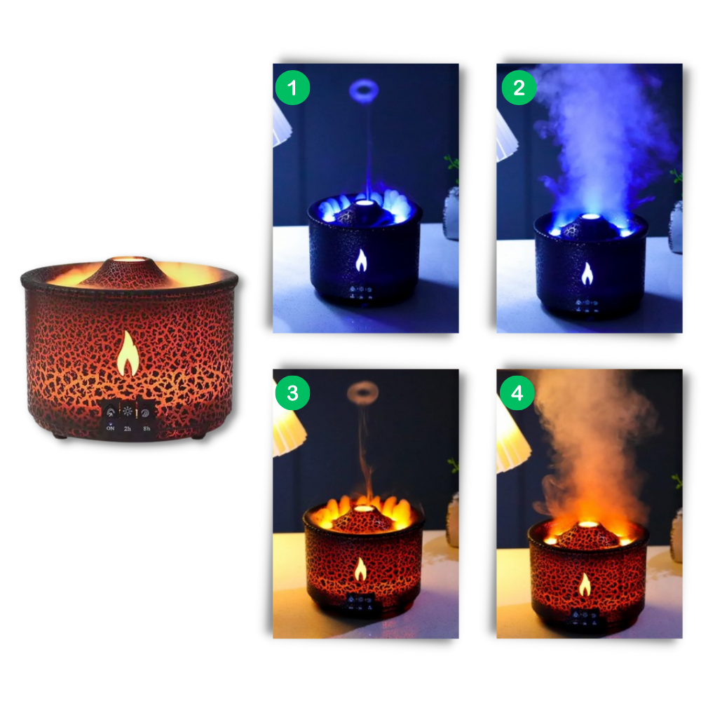 Humidificateur relaxant en forme de volcan