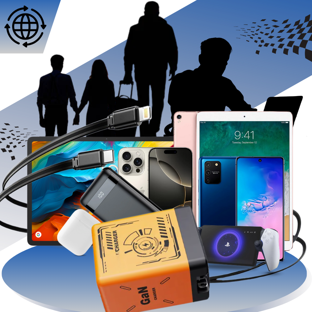 Chargeur mural double à câble rétractable