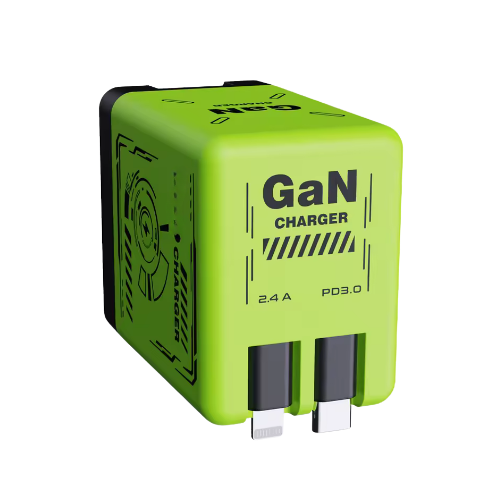 Chargeur mural double à câble rétractable