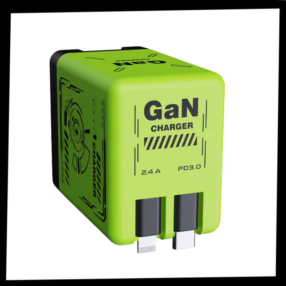 Chargeur mural double à câble rétractable