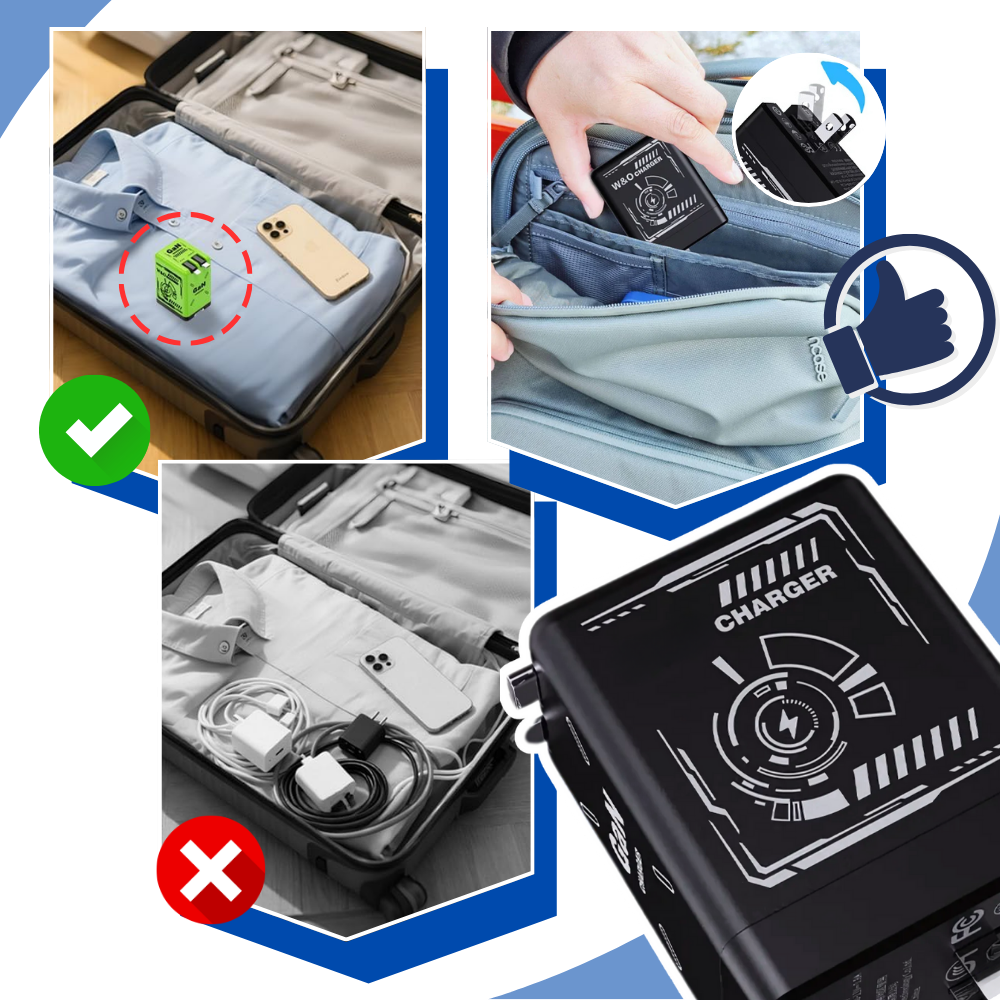 Chargeur mural double à câble rétractable