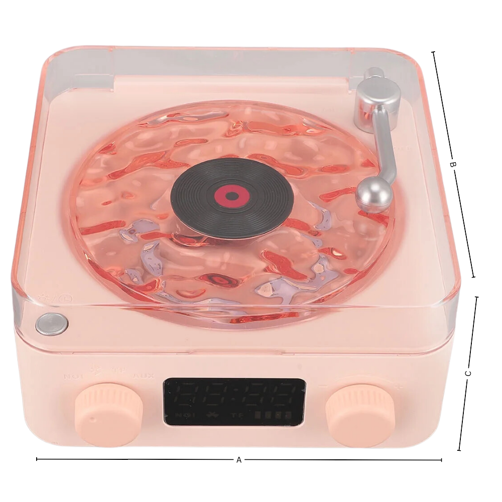 Lecteur vinyle avec effets visuels rétro