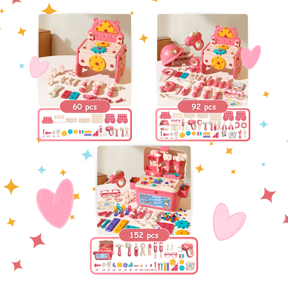 Jouet puzzle à vis avec boîte à outils bricolage