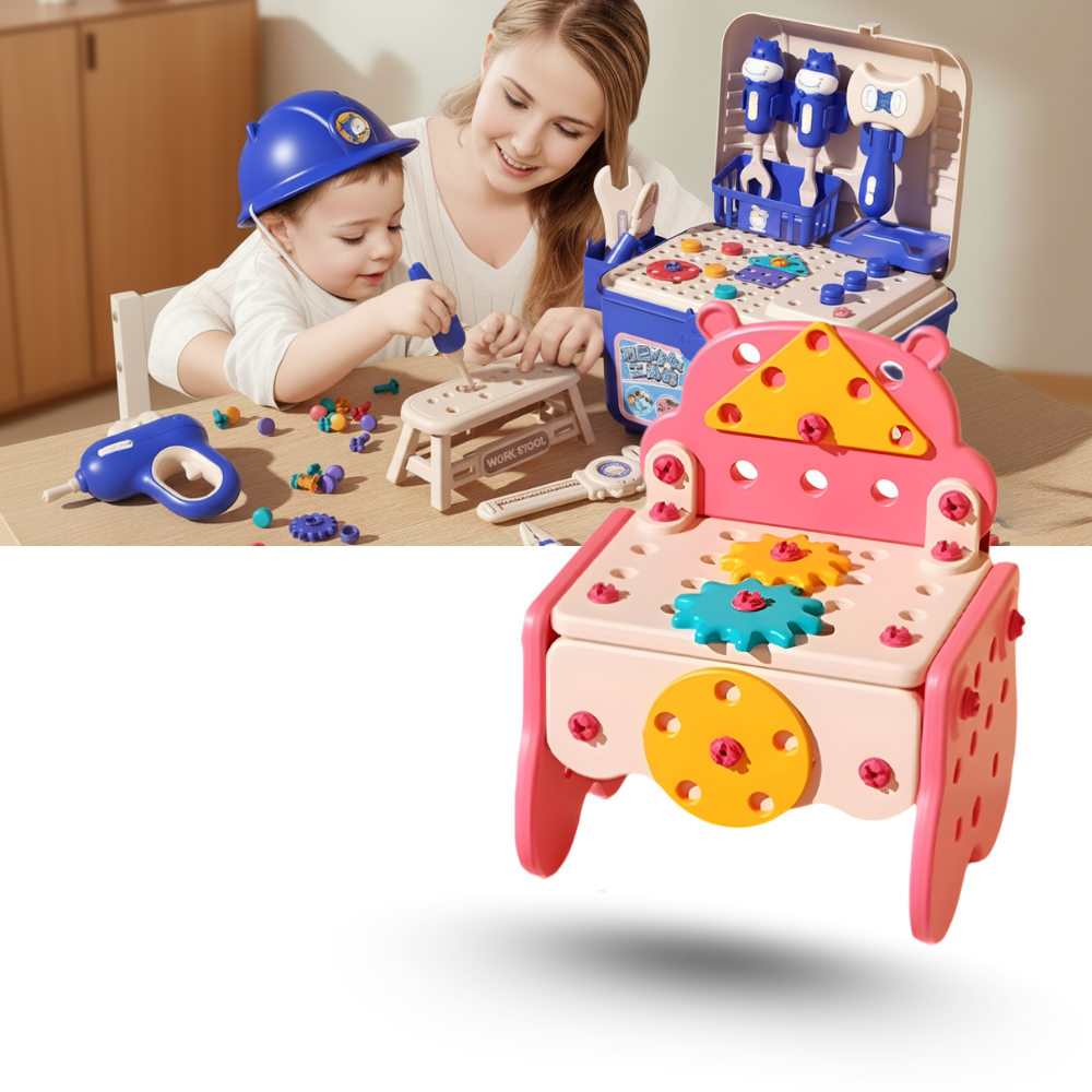 Jouet puzzle à vis avec boîte à outils bricolage