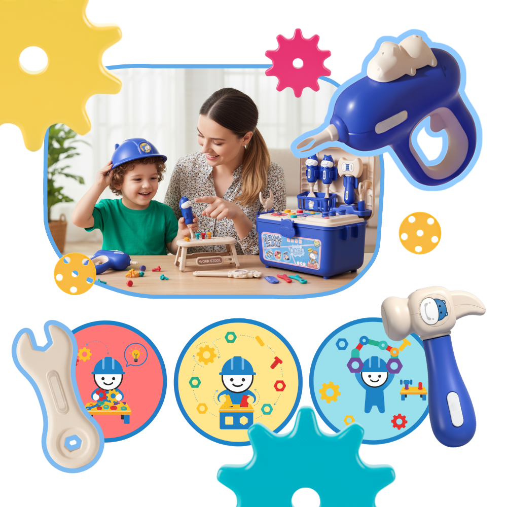 Jouet puzzle à vis avec boîte à outils bricolage