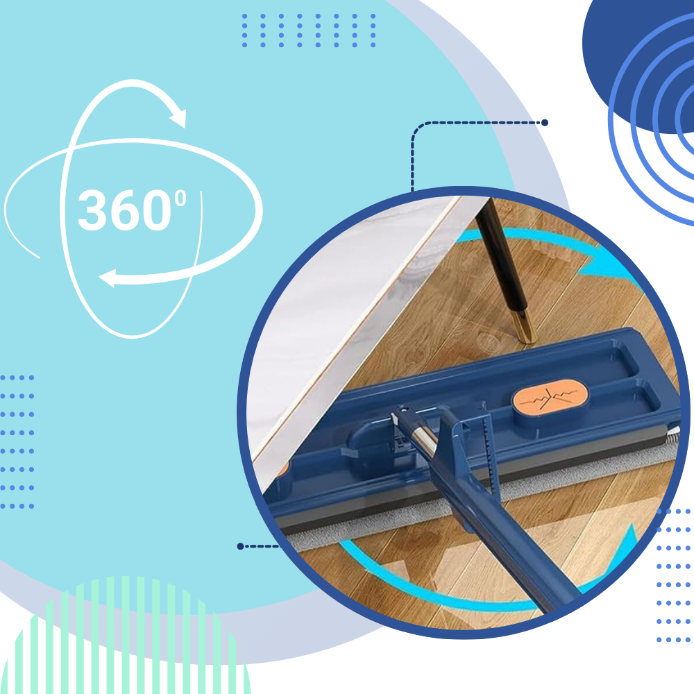 Balai plat à essorage automatique avec seau