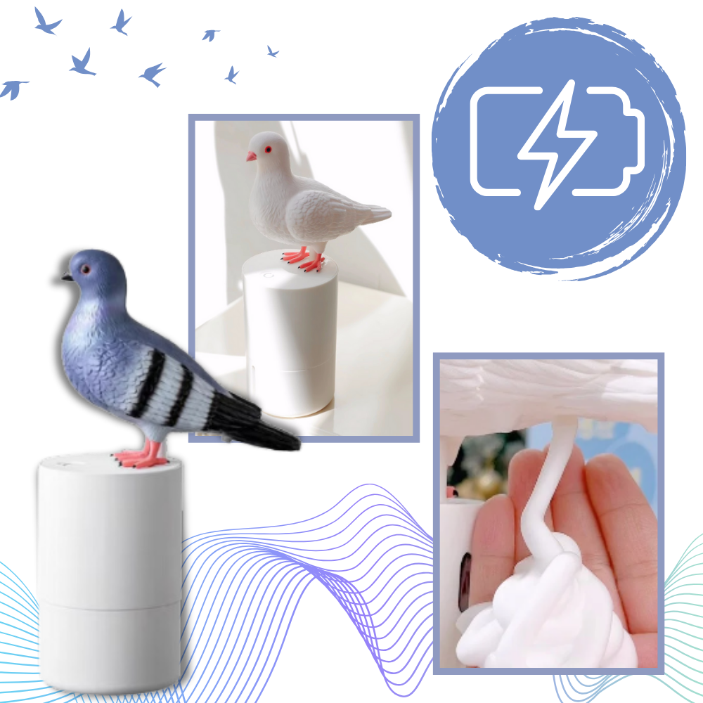 Distributeur de savon automatique en forme de pigeon