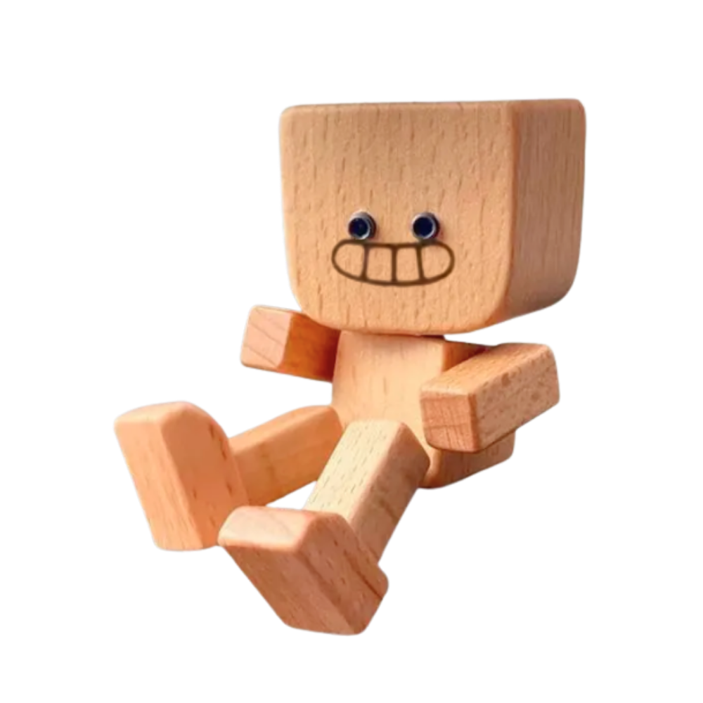 Figurine mobile d'homme en bois