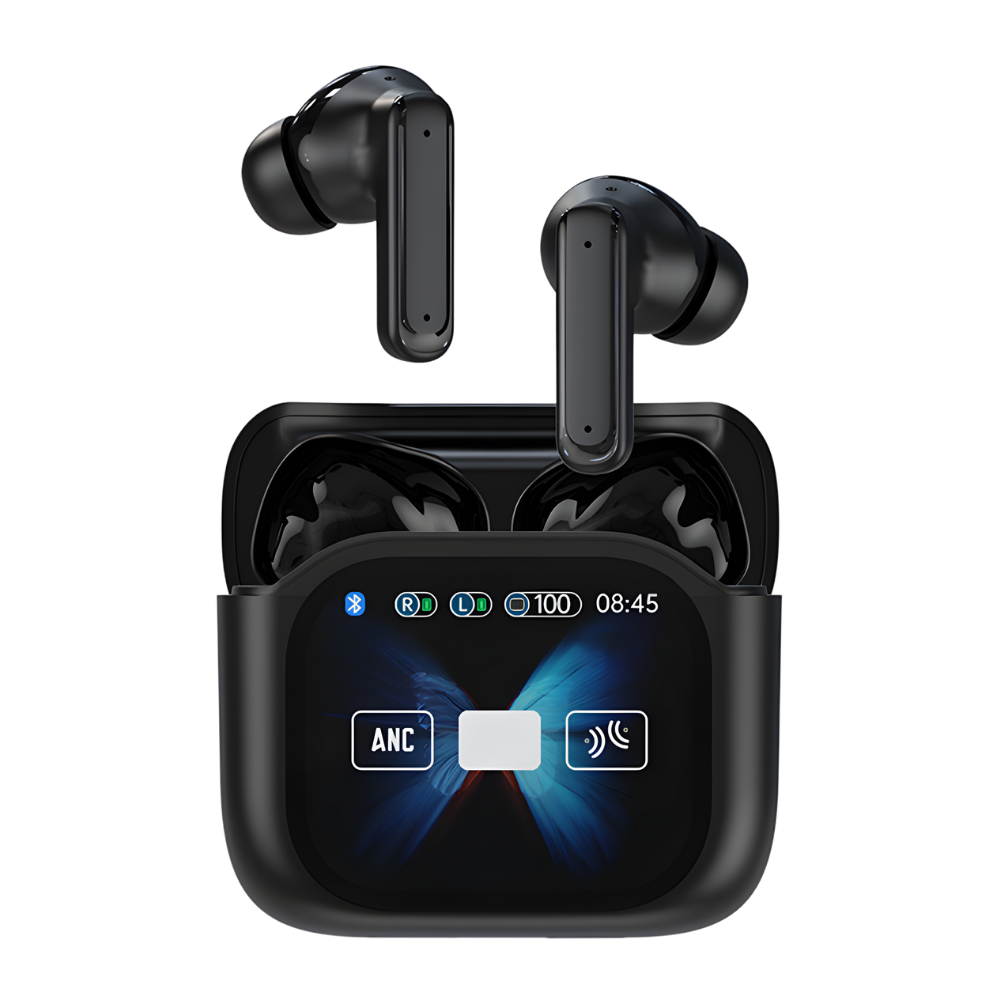Écouteurs bluetooth à réduction de bruit avec écran tactile