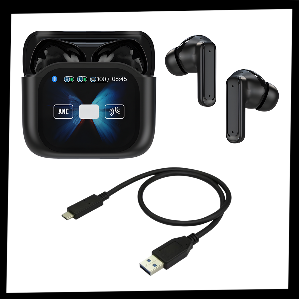 Écouteurs bluetooth à réduction de bruit avec écran tactile