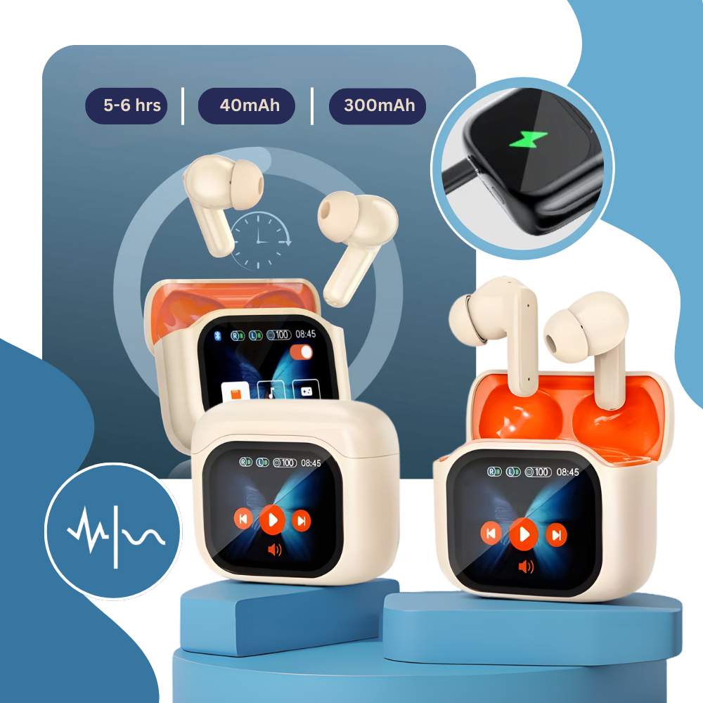 Écouteurs bluetooth à réduction de bruit avec écran tactile