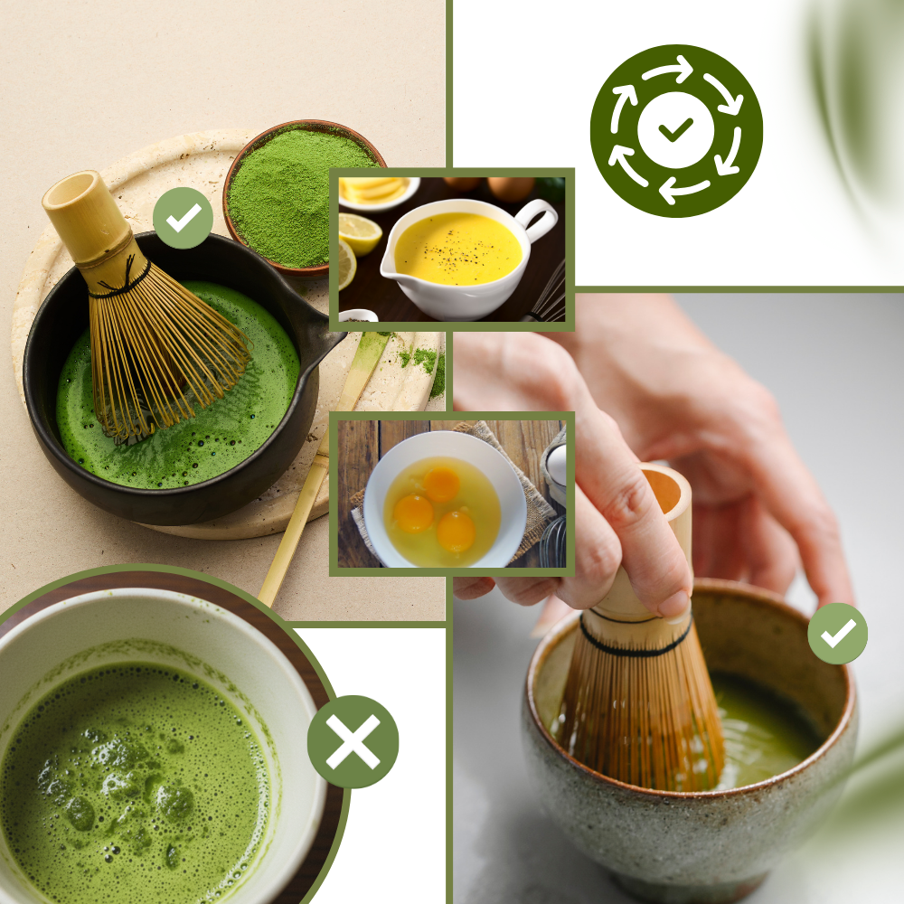 Fouet à matcha mélange lisse et homogène