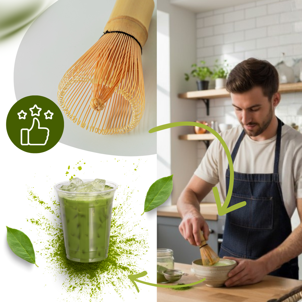 Fouet à matcha mélange lisse et homogène